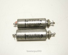2X Sprague Vitamin Q PIO Capacitors / 1.0 MFD 200 VDC / 91P10592T6 -- KT