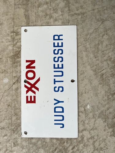 Vintage Original Porcelain Exxon Employee Parking Sign
