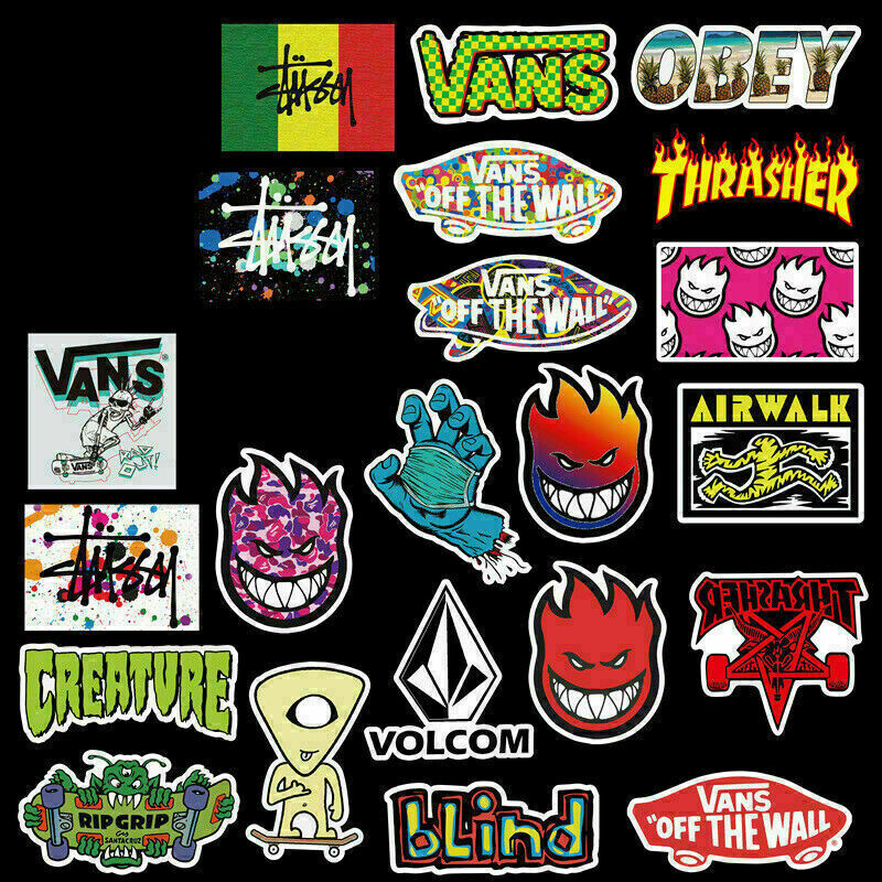 100Pcs Skateboard Sticker Bomb Luggage Car Laptop Tide Brand Decal Pack Lot  Cool