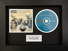 LIAM GALLAGHER SIGNED CD COVER IN A4 FRAMED OASIS DISPLAY + PROOF