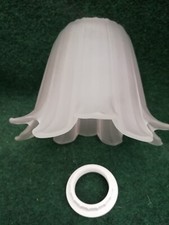 Lampenschirm aus stabilen Milchglas, Ersatzschirm mit passenden Gewindering 