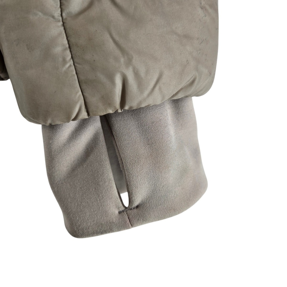 Athleta Banner Peak Goose Down Jacket Womens Small Dove Gray Beige