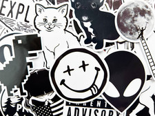 50 Variety Black and White Cool Laptop Gothic Stickers Tattoo Goth Decals