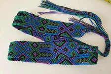 Vintage Native American Southwest Dance Sash Hand Woven Belt Ceremonial 64" Long