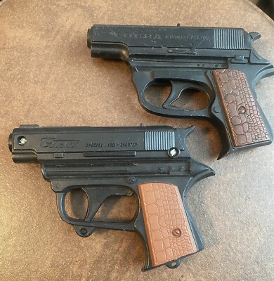 Vintage Cobra Made In USA and  Giant Automatic Made InJAPAN plastic toy Pistols