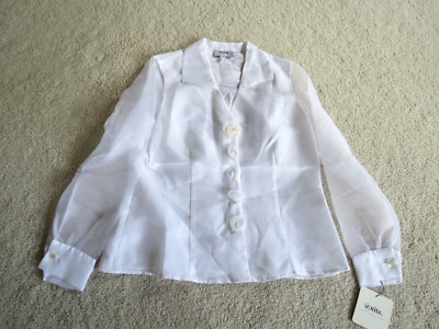 NWT Women's @nite At Nite Collection White Button Shirt Size 14 Large