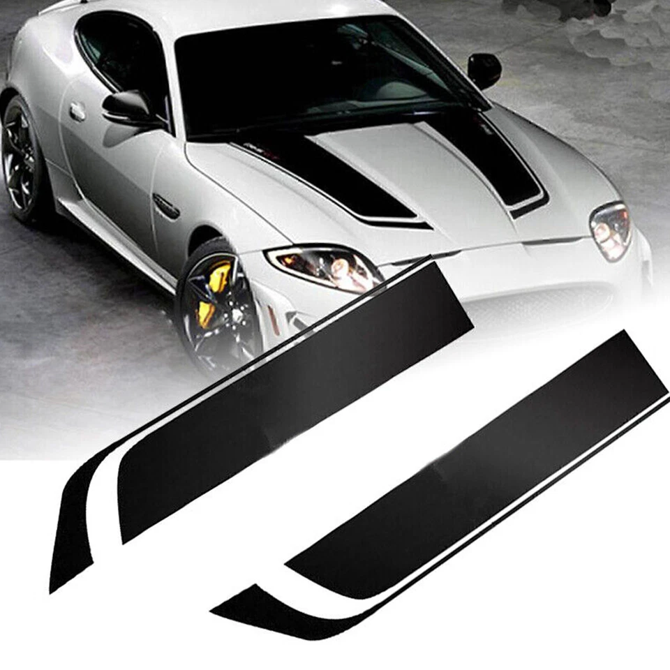 Universal Car Truck Hoods Stripe Sticker Car-Styling Racing Bonnet Vinyl Decals - Image 2 of 4