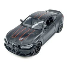 1:36 2023 BMW M4 CSL Model Toy Car Diecast Vehicle Doors Open Pull Back Black