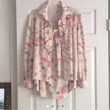 Handmade vintage ruffle blouse and skirt set