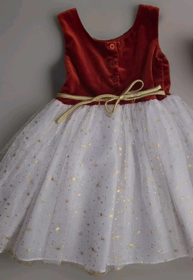 FRAIS Holiday Red Velvet Tulle Christmas Dress 2 piece Size 4T - MC1 - Image 2 of 4