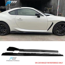 Fits 22-25 Toyota GR86 Subaru BRZ Gloss Black Side Skirts Rocker Panel V2 Style
