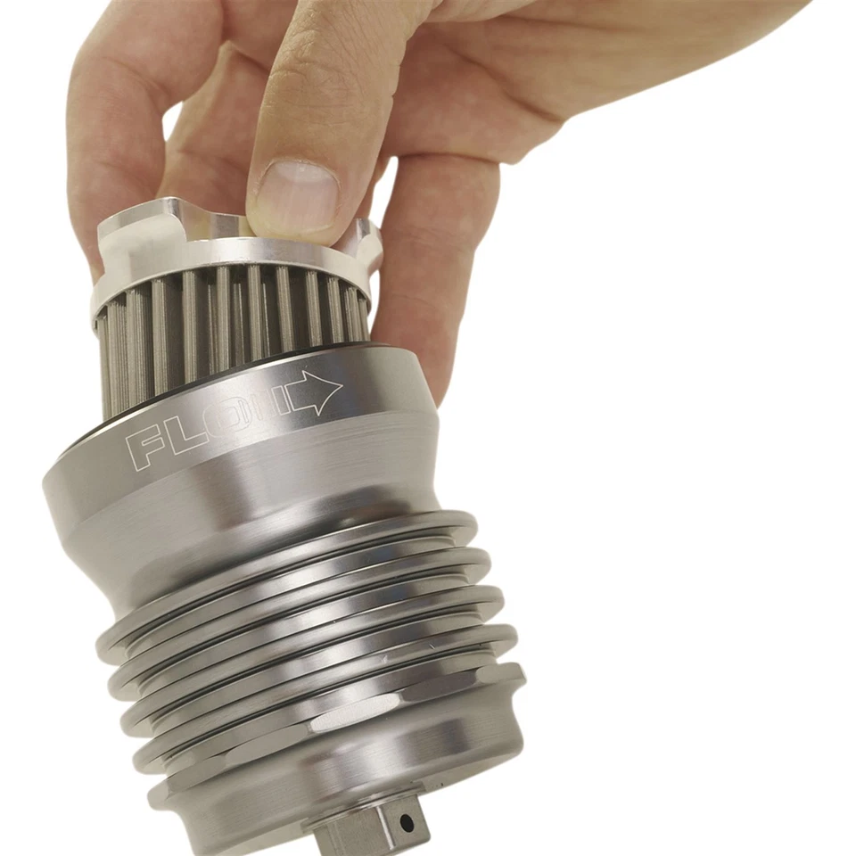 Filtro de aceite de acero reutilizable PCRacing Flo para Harley Davidson PCS4C Foto 2 de 4