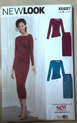 New Look K6687 Schnittmuster Top und Rock - Größe US 6-18 - ungeschnitten