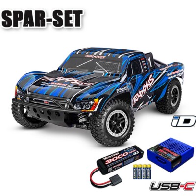 Traxxas 68386-4 Slash 4x4 VXL 1:10 Short Course Clipless - ID Starter-Set blau