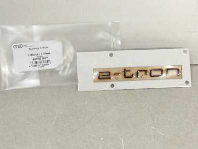 New OEM Genuine Audi Black Orange Tuning Optic ''E-Tron'' Logo Emblem 4KE-071-807