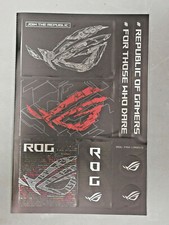 New Asus Republic of Gamers Logo Metallic Sticker Sheet Genuine Original Rare