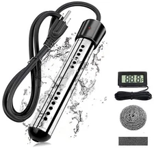 2000W Electric Immersion Water Heater Submersible Heater w/ Digital Thermometer