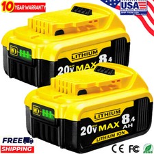 2 Pack 8.0AH Lithium Ion Battery For DeWalt 20V 20 Volt Max DCB205 DCB206 DCB200