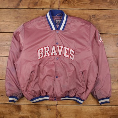 Vintage Majestic Varsity Jacke 4XL 90s Bomber Satin Atlanta Braves Letterman