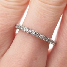 925 Sterling Silver Round-Cut C Z Eternity Band Ring Size 6