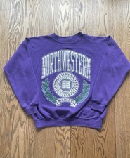 Vintage Northwestern University Wildcats 24 Crewneck Sweatshirt Purple Large