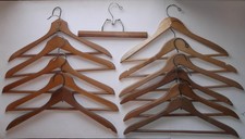 Wooden Hangers Pant Bar Curve Wishbone unbranded Advert Vintage lot 12x