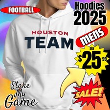 Men's Hoodies 2025 Football Teams, S - 5XL,Sports Fan White Hooded Sweatshirt