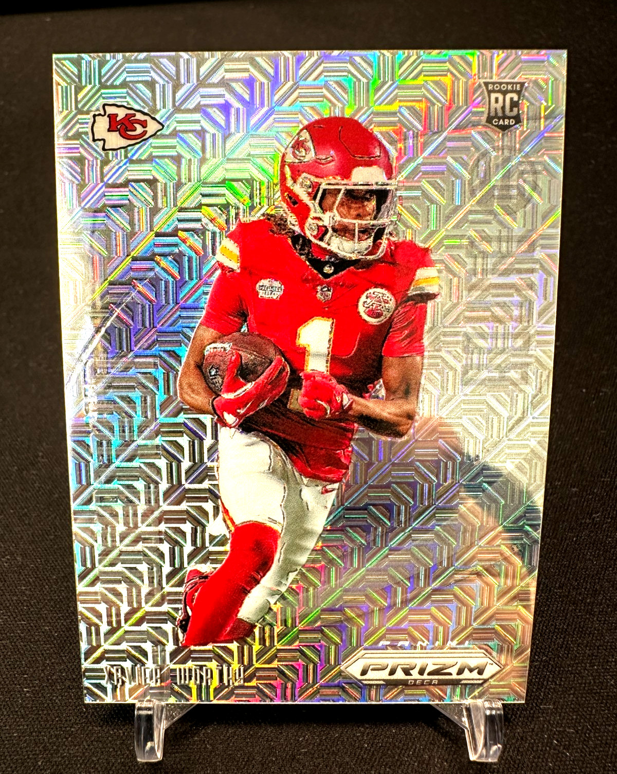 2024 Prizm Deca #7 Xavier Worthy Downtown Bound Mojo Prizm Rookie RC /30 Chiefs
