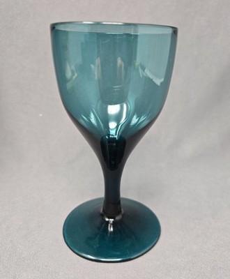 British, Bristol  Made Teal Wine Glass 19th C. 4 3/4''