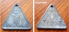 Belgische zinken hondenpenning uit Brabant 1939