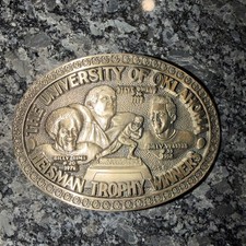Heisman Trophy Winners Oklahoma Sooners Billy Sims Owens Vessels Vtg. ADM Buckle