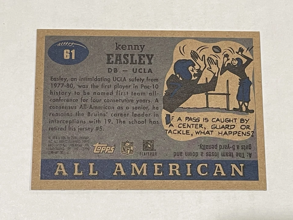 2005 Topps All American Football #61 - Kenny Easley - UCLA Bruins - Image 2 of 2