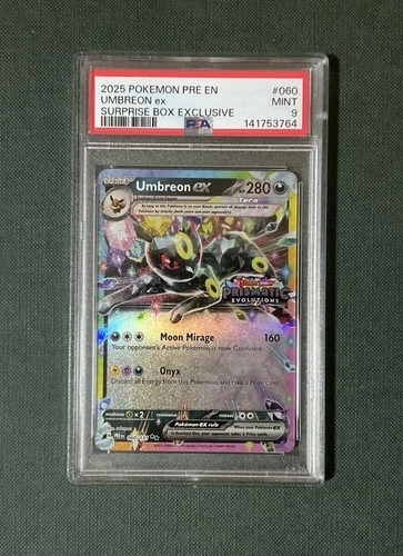 2025 POKEMON PRE EN-PRISMATIC EVOLUTIONS SURPRISE BOX EXCLUSIVE UMBREON EX PSA 9