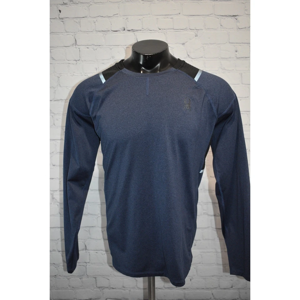 Camisa de Gimnasio Spyder Camisa de Entrenamiento para Hombres Talla Grande Rendimiento Poliéster ProwB Azul Foto 2 de 4