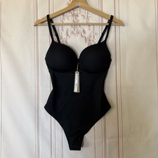 Skims Ultimate Body Push-Up Thong Bodysuit Onyx Black Size Small NWT 144