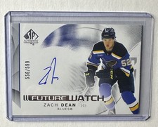 2024-25 SP Authentic ZACH DEAN /599 Future Watch Auto Horizontal St. Louis Blues