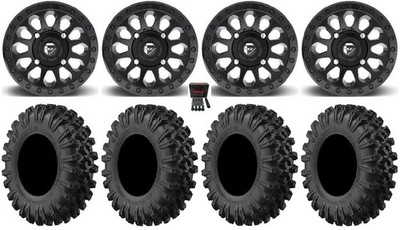 Fuel Vector MB 14'' Wheels 30'' MotoRavage XL Tires Can-Am Maverick X3