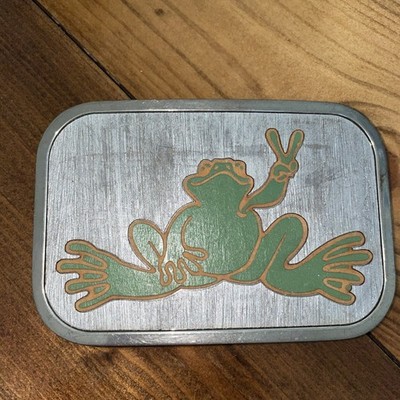 Vtg Peace Frog Buckle Rare Rebel Revolutions Belt Y2K Panama City Beach 90s