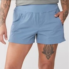 Athleta Women's Size 16 Blue Trekkie North Mid Rise Elastic Waist Shorts