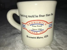Rare BRUNSWICK Maine DINER Restaurant NOTHING COULD BE FINER Than The 10oz MUG