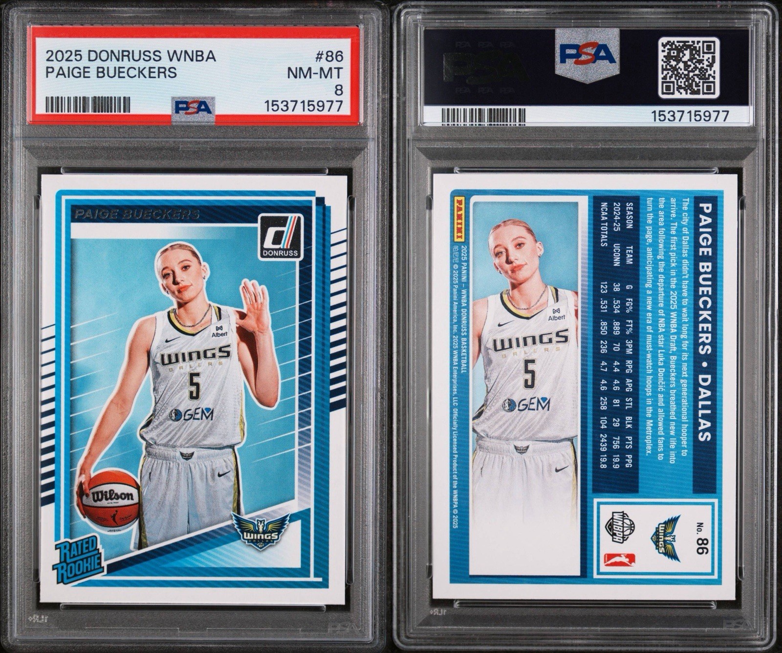 2025 Panini Donruss WNBA - Rated Rookie Paige Bueckers #86 (RC) view 3