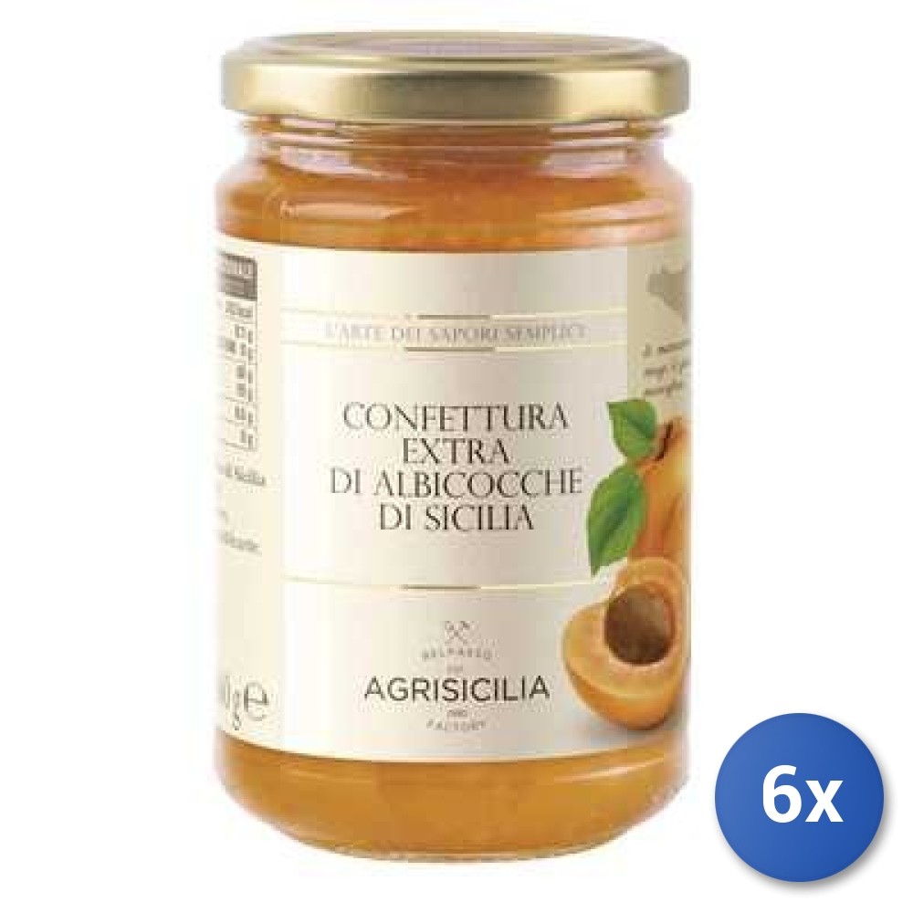 6X Multipack Agrisicilia Extra Apricot Jam Sicily Gr. 360