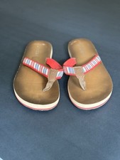 Sperry Flip-Flop Sandals Women  s Sz 9.5 Americana Stripes Brown Coastal Beach
