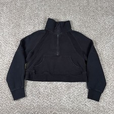 Lululemon Sweatshirt Womens XS/S Black Scuba Oversized Half Zip Funnel Pocket