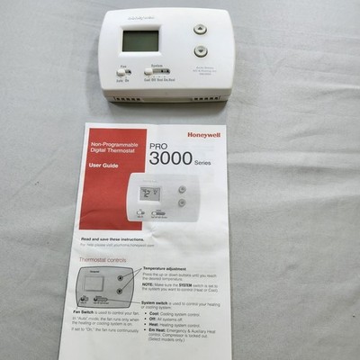Honeywell PRO 3000 Non-Programmable Thermostat Model TH3110D1008 Tested Working