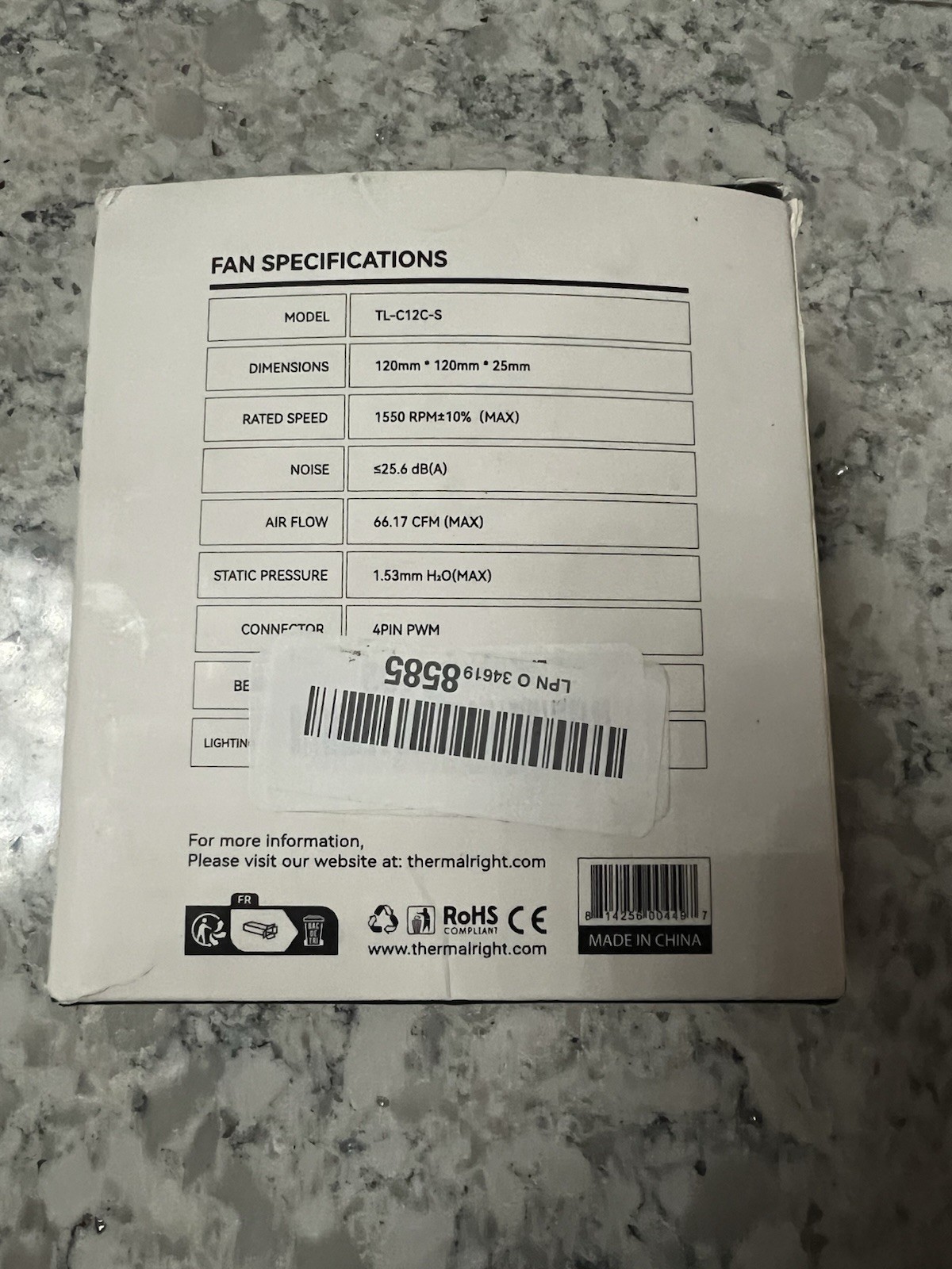 Thermalright 120mm High Performance Fan 3 Pack Open Box New