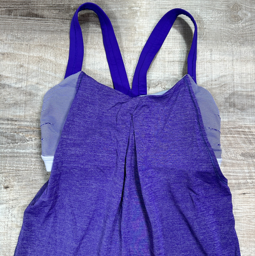 Lululemon Purple Rest Less Heathered Bruised Berry Wee Stripe Cinched Tank Top 4 - Bild 2 von 9