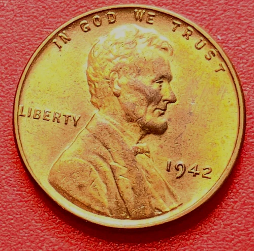 1942-P Lincoln Wheat Cent Penny GEM RED BU From an Original Bank Roll