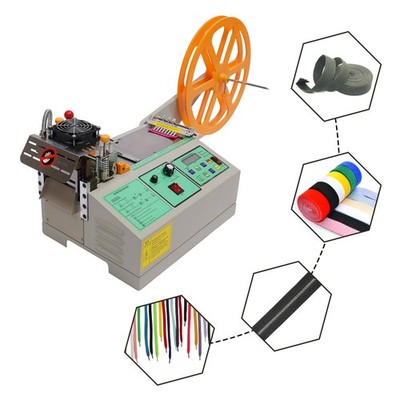 Webbing Cutting Machine Automatic Hot + Cold Tape Cutter for Elastic Band 280W