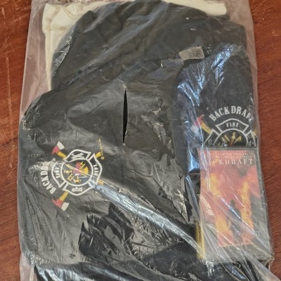Backdraft Movie Promo Shirt Set Hat Cassette Tape 1991 Fire Dept VTG Lot